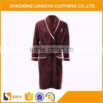 wholesale soft hooded fleece bathrobe customized for adults
