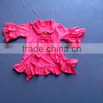 New Design For Cardigan 3/4 Ruffle Sleeve Cotton Cardigan For Baby Girls QL-52 photo-3