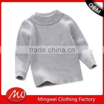 High quality kids long sleeve heavy wool sweater design for girl