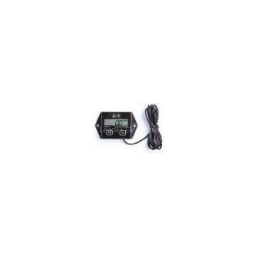 Black Tiny, Inductive Waterproof Digital Tach LCD Hour Meter for Small Engines