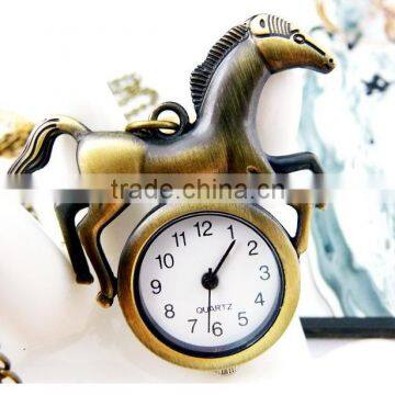 free shipping!!!42mm cartoon steed pendant pocket watch @ mixed Antique Bronze Mechanical Locket Watch pocket WPP006