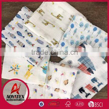 high quality muslin organic bamboo 100% cotton baby blanket warp