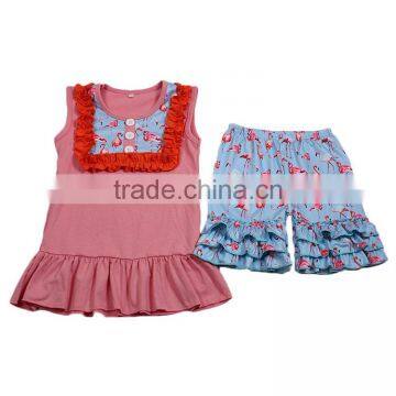 MY15-01 High Quality 95% cotton girls wholesale boutique clothing children summer outfits big girls boutique