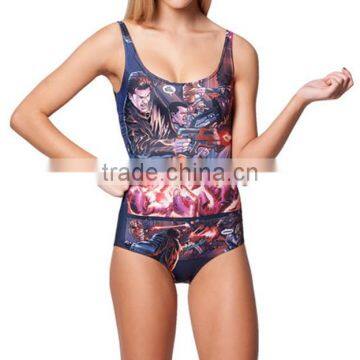 2013 Cover-ups Tankinis Set FIRST CONTACT SUCKS SWIMSUIT One Piece Digital Print Bathing Suit Backless Swimwear Women S125-41