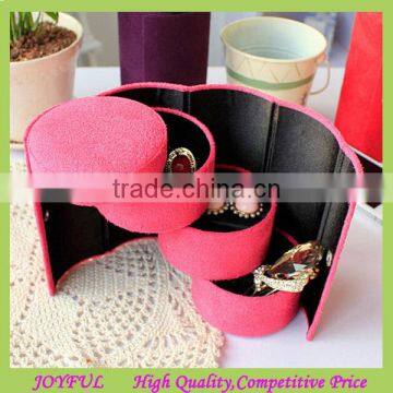 New Arrival 3 Layer Folding Jewelry Box,Velvet organizer box for jewelry