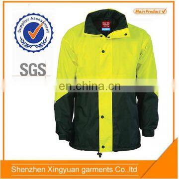 Hot sale yellow 100% polyester lightweight waterproof jacket