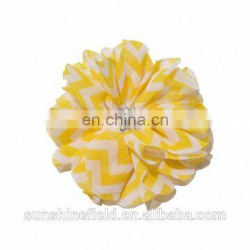 3.5" Neon Chiffon Flower Chiffon Chevron Flower Matching Starbeurst Botton Without Clip