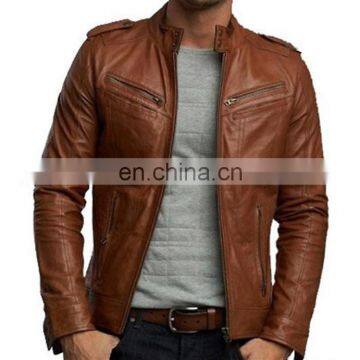 brown pure leather jackts