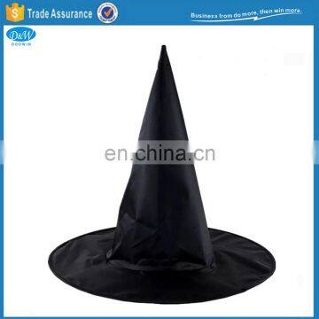 Simple Design Black Satin Halloween Party Witch Hat