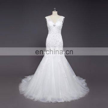 latest gowns designs white lace v-back sexy wedding dress bridal gown 2017