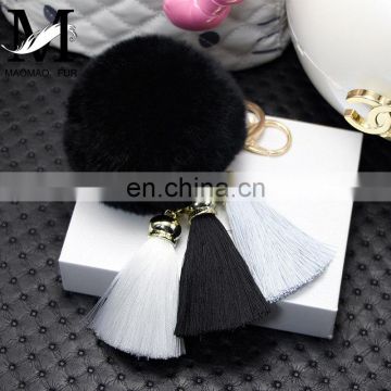 2016 Popular Accessory Bag Garment Use Fur Ball Genuine Rabbit Fur Pompom Keychain