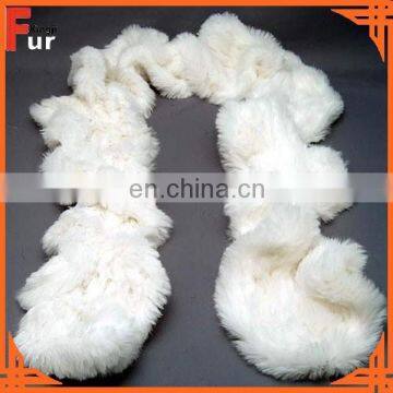 White Color Knitted Fur, Ladies Rabbit Fur Scarf