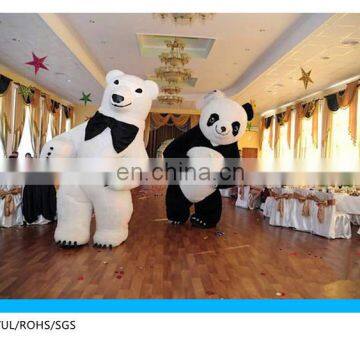 3 meter high panda mascot costume and inflatable polar bear mascot costume for adult wedding party