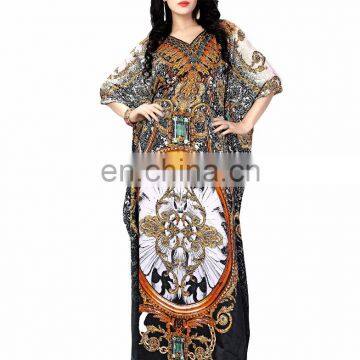 Ladies Wear Multi Color Satin Silk Stylish Digital Printed Kaftan (kaftans 2017)
