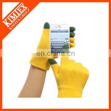 Promotional custom knit acrylic smartphone gloves