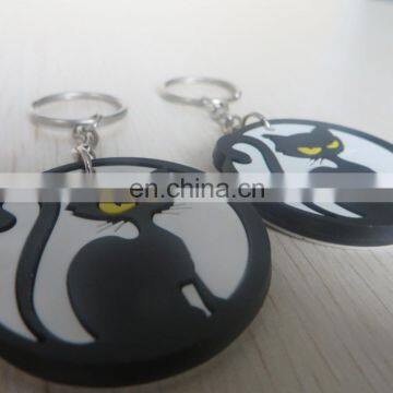 Round Double-sided 3d Embossed Pvc Keychain With Cat Logo photo-5