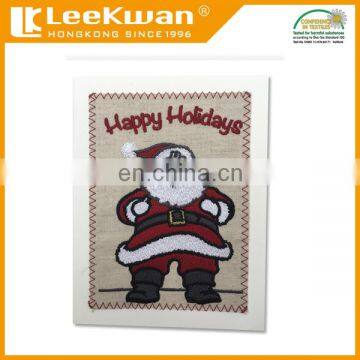 christmas embroidered greeting card with arts and crafts