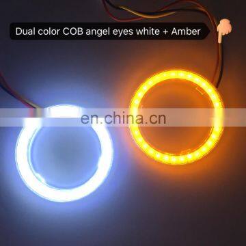 dual color COB LED angel eye halo ring white yellow