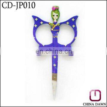 Hot sale butterfly shaped metal eyebrow cutting scissors CD-JP010