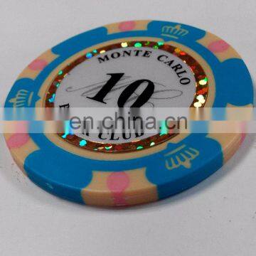 Custom Monte Carlo plastic poker chips token coins