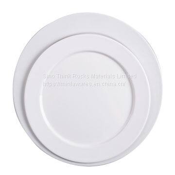 Hotel and restaurant use Melamine ceramic plain white Round Dinner plate