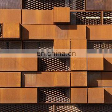 Decorative rust corten steel wall panel