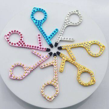 No Touch Keychain Contactless Door Opener with colorful diamonds