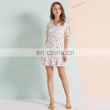 Women Summer High Quality Floral Dress and Lady Dress Wholesale Casual Dress photo-3