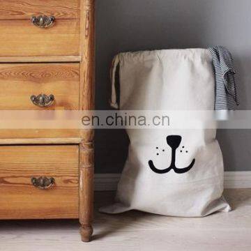 Hot Sale Canvas Toy Storage Bags Cotton Laundry Bags Clothing Drawstring Bags Accessory for Toy Tent of Kids Room photo-2
