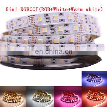 DC12V 24V 5050 5 Color in 1 Chip RGB+CCT 60led/m Flexible Led Strip Ribbon Light