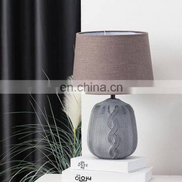 New Arrival Hotel Bedroom Decoration Exquice Desk Lamp Hot Sales Antique Grey Ceramic Table Lamp photo-2