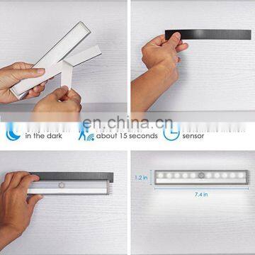 10 LED Motion Sensing Closet Lights, DIY Stick-on Anywhere Portable 10-LED Wireless Cabinet Night/Stairs Light Bar With Magnetic photo-6