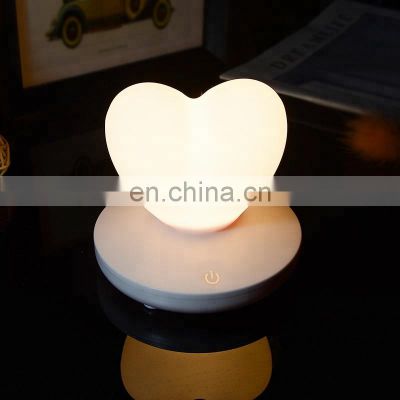 Amazon hot sale silicone heart shape led romantic atmosphere lamp for gift