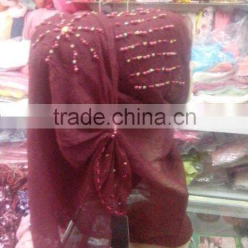 PR006 Popular handmade beading superb muslim scarf