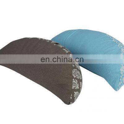 Kapok Filled Half Moon Shape Crescent Cushion for yoga meditation
