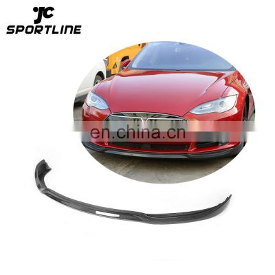 Auto Carbon Fiber Front Bumper Lip Spoiler for Tesla Model S 85 P85 2014 UP