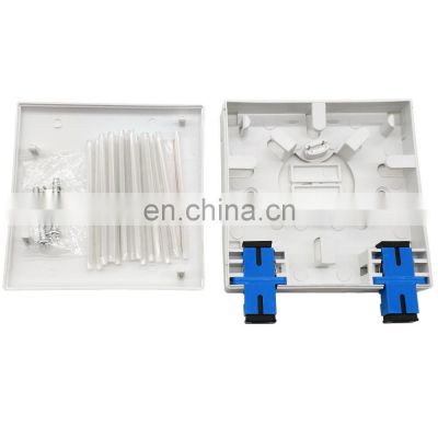 2 Port Fiber Optic Face Box ftth fiber optic face plate sc upc sc apc