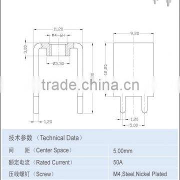 Terminal Metal Parts With Solder Pins AO-12,4J-N10 Rated Current 50A