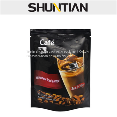 adhesive tin tie coffee bags with valve and zipper compostable coffee pouch