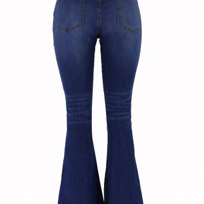 Low-rise Skinny Women's Flared Jeans Medium Wash Spot Women's Jeans photo-4