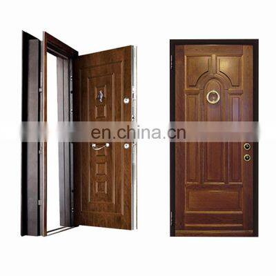 Wooden Steel Doors, Wooden Door Armoured Door With Aluminum Strips, Home Security Door photo-4