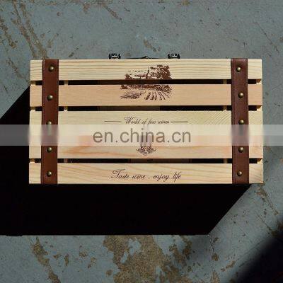 2 Wine Bottle Travel Storage Box Carrying Display Case photo-3