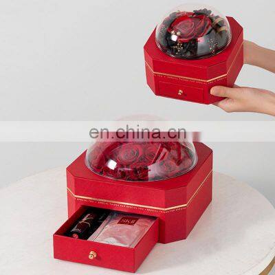 Custom i Love u Eternal Rose Storage Box Wedding Anniversary Floral i Love You Gift Box Wholesale