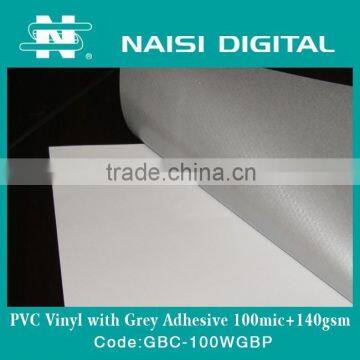 PVC self adhesive vinyl with grey adhesive 100mic