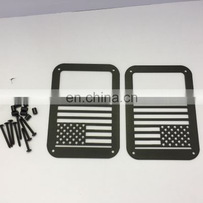 J217 for jeep for wrangler JK headlight taillight parking light bracket cover for Jeep grille American flag