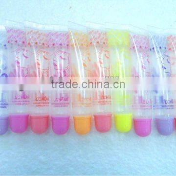 16mm Cosmetic Plastic Soft Tube for lip gloss transparent plastic lipgloss tbe cosmetic lip balm tube