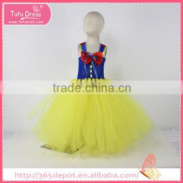 Yellow girls' pleated skirt with a red tie halloween costume gauze dress                        
                                                                                Supplier's Choice