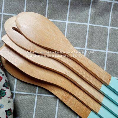 Bamboo Kitchen Utensil With Silicon Case,Wholesale Bamboo Utensil Set From China photo-3