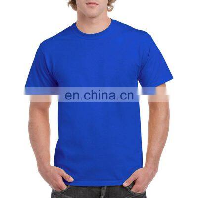 Royal Blue Printed Logo Tees Custom puff print t-shirts for men round neck premium cotton t shirt