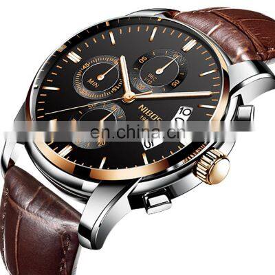 NIBOSI 2020 New Brand Quartz Watch Men Sport Watches Men Steel Band Military Clock Waterproof Gold Wrist Watch Relogio Masculino